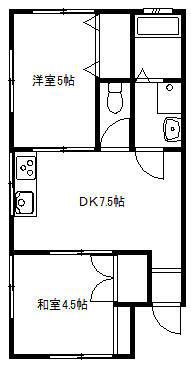 コーポ関口(2DK/1階)の間取り写真