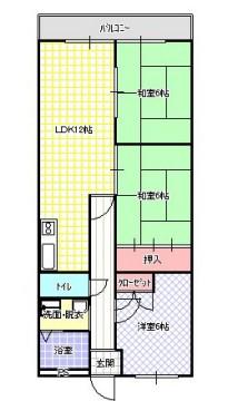 ロイヤル香里園(3LDK/4階)の間取り写真