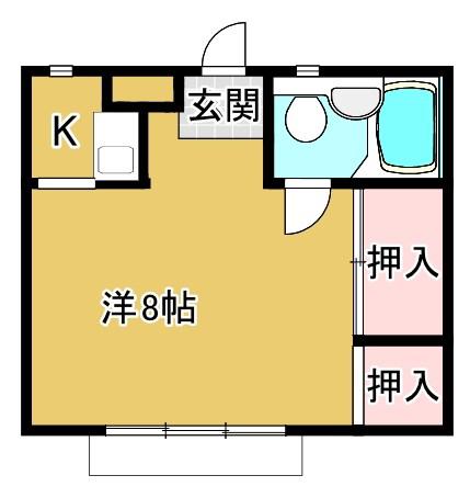 TWINII(1K/2階)の間取り写真