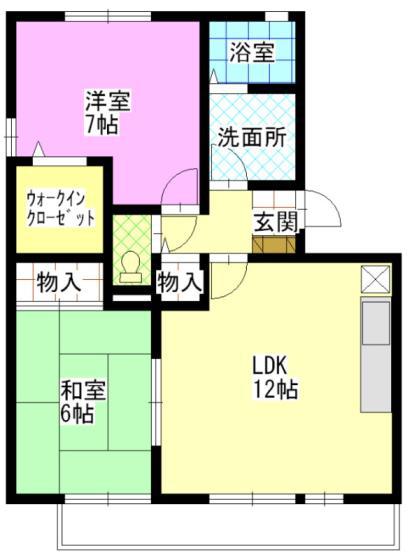 セジュールL3(2LDK/1階)の間取り写真