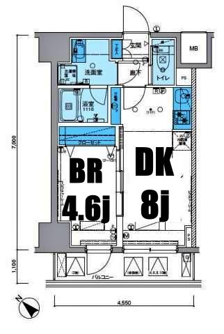 リヴシティ横濱関内弐番館(1LDK/3階)の間取り写真