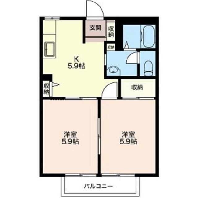 LAPUTA B(2K/2階)の間取り写真