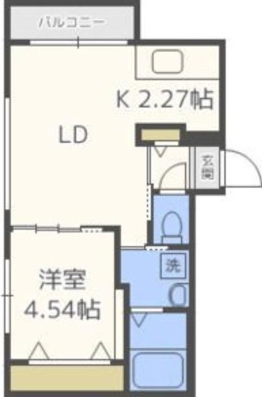 シエル新札幌(1LDK/2階)の間取り写真