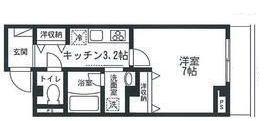 ビューノ東尾久(1K/3階)の間取り写真