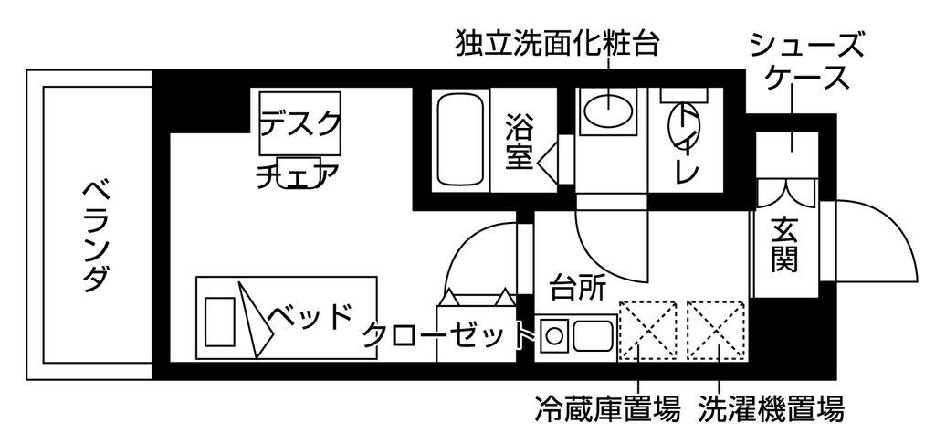 フレンシアエール町田(1K/6階)の間取り写真