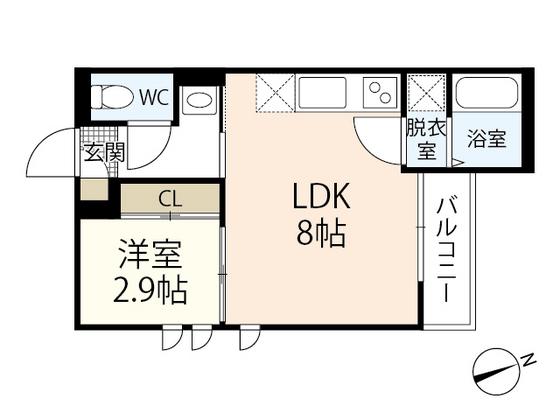 GRANDTIC SMART REGINA(1LDK/1階)の間取り写真