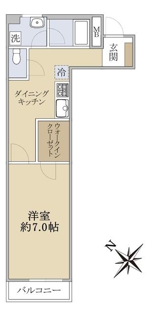 プレジア西日暮里(1DK/7階)の間取り写真
