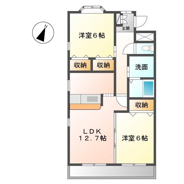 フォレスタ(2LDK/1階)の間取り写真