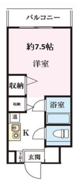 アカデミア清新(1K/2階)の間取り写真