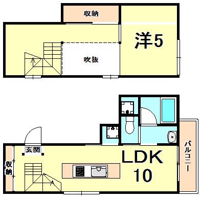 キャトルセゾン(1LDK/3階)の間取り写真