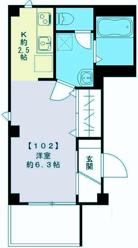 ダンクセイ(1K/1階)の間取り写真