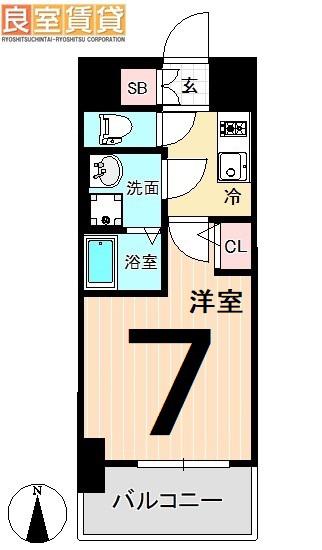 エステムコート名古屋サウスネクスト(1K/5階)の間取り写真
