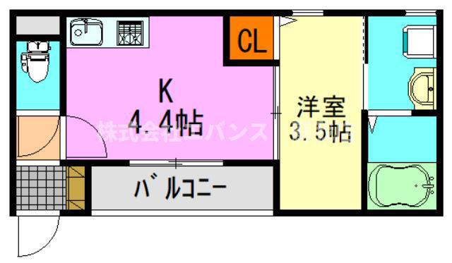 モンテ・ソラーレ(1K/3階)の間取り写真