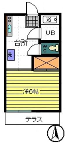 サンハイツK(1K/1階)の間取り写真