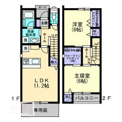 メゾンソルーレ(2LDK/1階)の間取り写真
