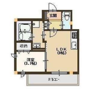 ブラン シェトワ(1LDK/2階)の間取り写真