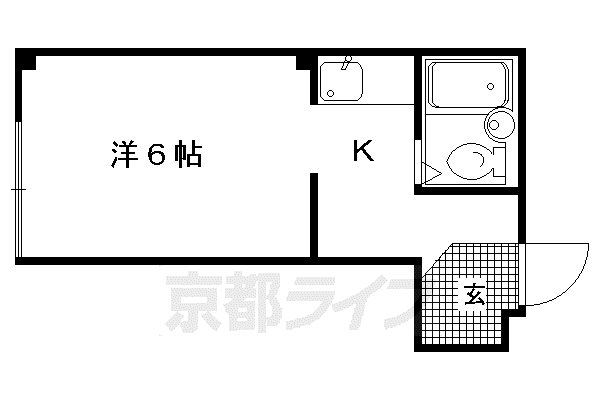 ヴィラージュ白梅町(1K/2階)の間取り写真
