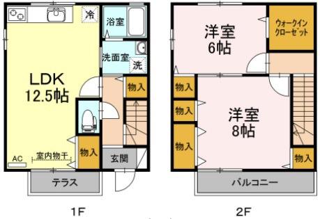 リバレージ緑井(2LDK/1階)の間取り写真