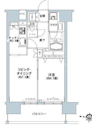 パークキューブ板橋本町(1LDK/13階)の間取り写真