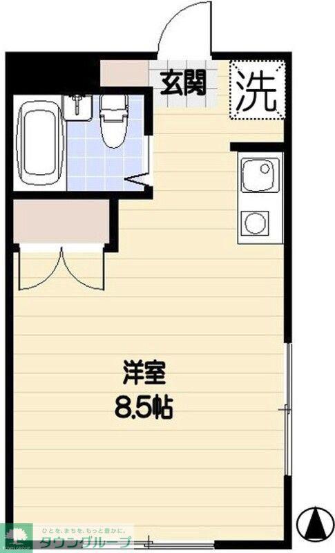 シャトーテル寿I(ワンルーム/1階)の間取り写真