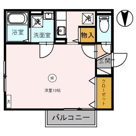 セレッサ花堂A棟(ワンルーム/1階)の間取り写真