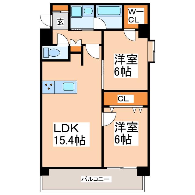 サムティ迎町(2LDK/2階)の間取り写真