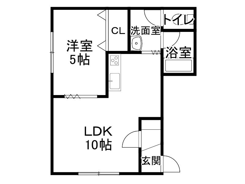 パリエT&T(1DK/2階)の間取り写真