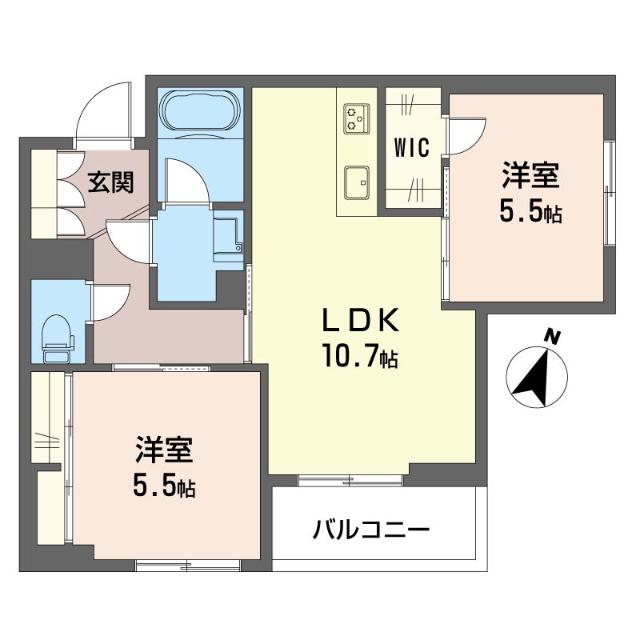 アティラン(2LDK/1階)の間取り写真
