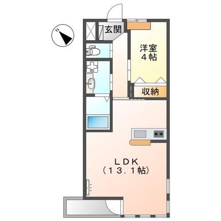 レジェンドヒルズ(1LDK/2階)の間取り写真