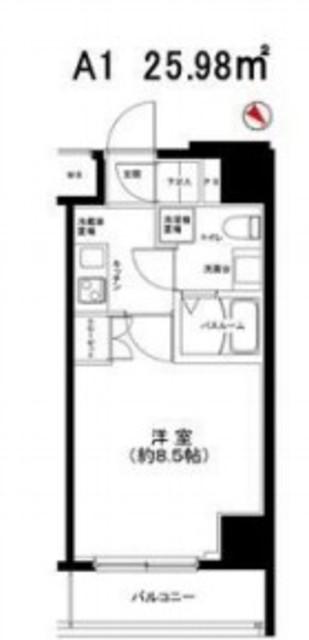 グランフォース三ノ輪(1K/4階)の間取り写真