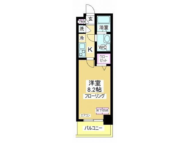 アルファコート川越脇田 II(1K/4階)の間取り写真