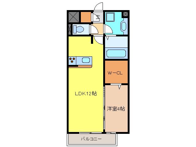 OIKOSII(1LDK/3階)の間取り写真