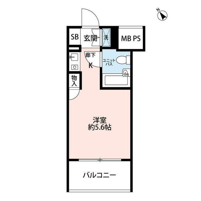 PLENDY鷺沼(ワンルーム/2階)の間取り写真