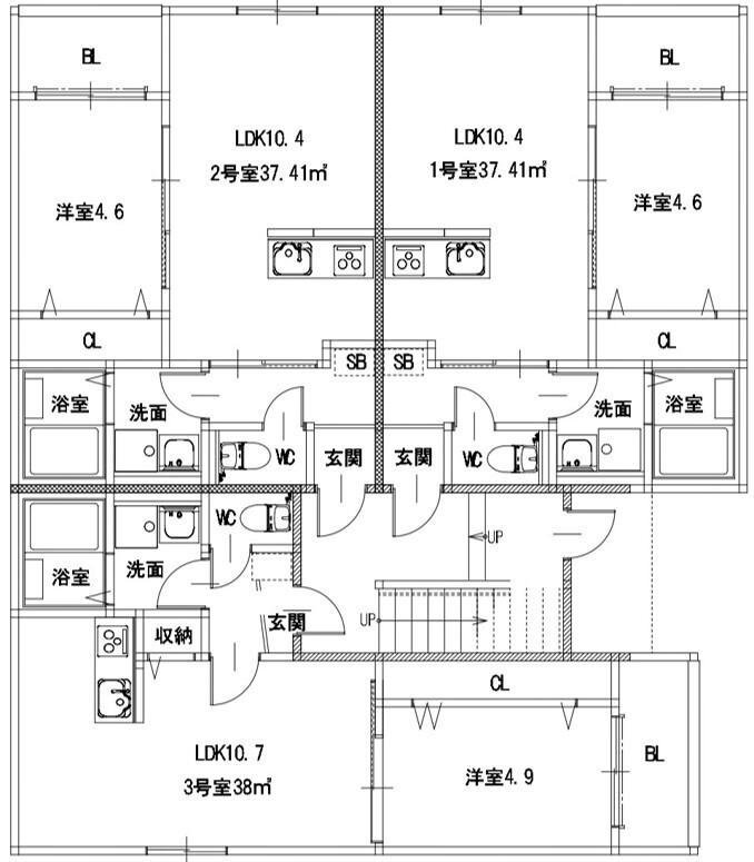 オルビスタ健軍(1LDK/2階)の間取り写真