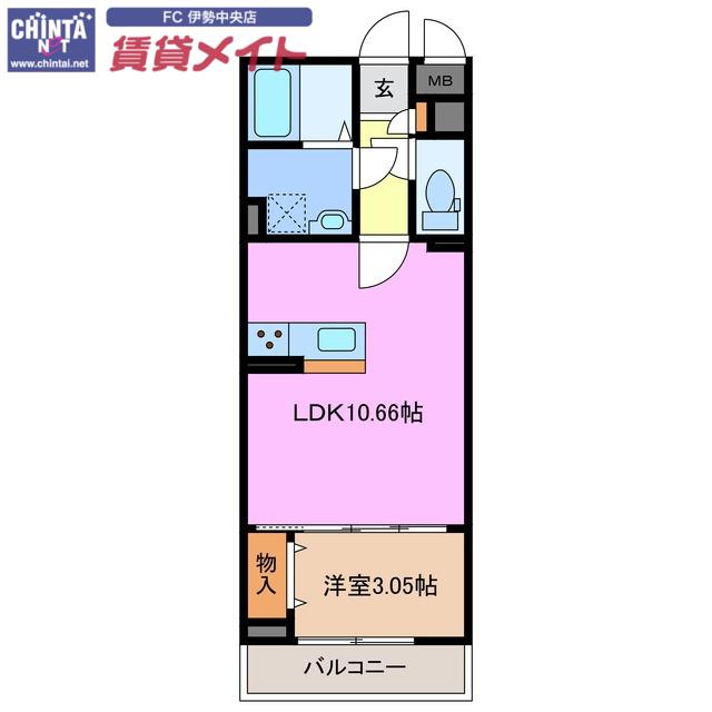 MTF-II咲(1LDK/1階)の間取り写真