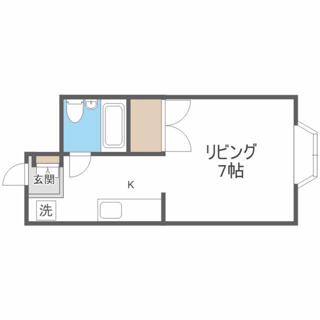 アークパレス桑園(ワンルーム/4階)の間取り写真
