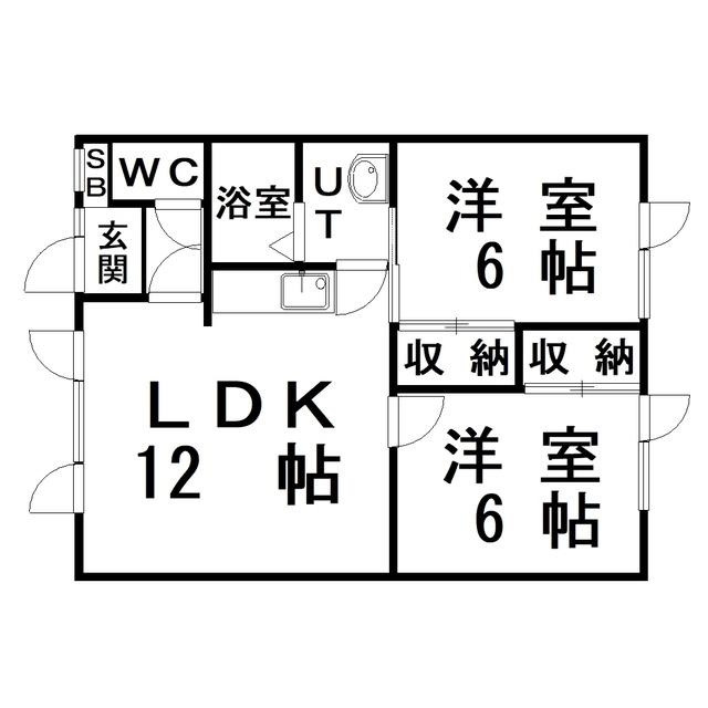 北斗星2号(2LDK/1階)の間取り写真