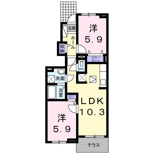 メゾンド・高橋II(2LDK/1階)の間取り写真