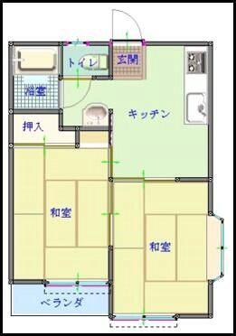 プラザサモワールIII(2DK/1階)の間取り写真