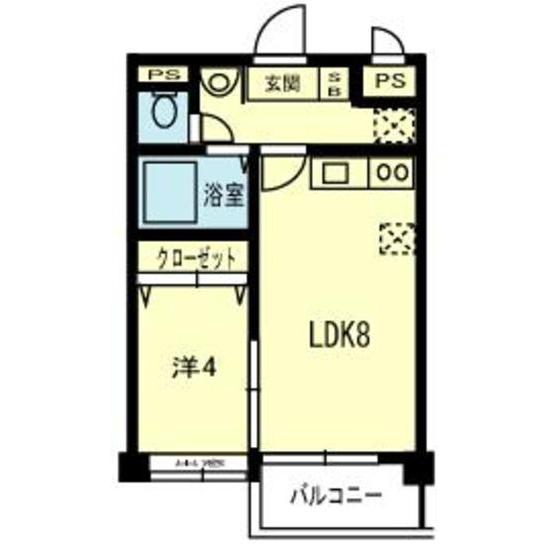ロイヤルコート健軍(1LDK/3階)の間取り写真