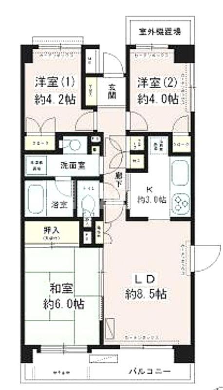 クレスト井村(3LDK/1階)の間取り写真