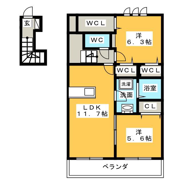 JAPITO(2LDK/2階)の間取り写真