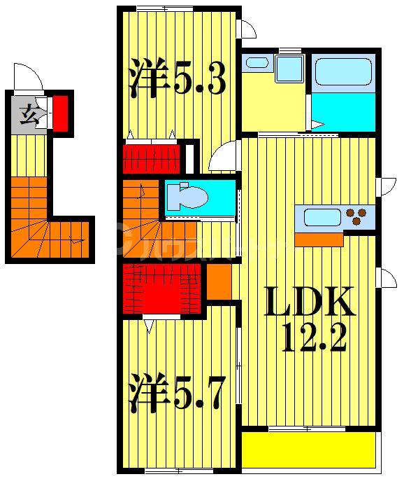 メゾン ソフィア(2LDK/2階)の間取り写真