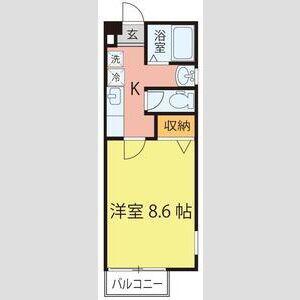 サンルイーズ北仙台(1K/1階)の間取り写真