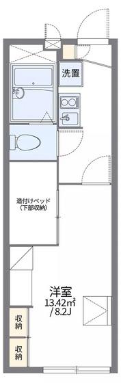 レオパレス倉安川(1K/2階)の間取り写真