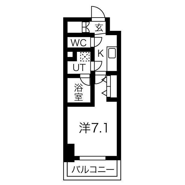 VILLA・SERENO姫路(1K/11階)の間取り写真
