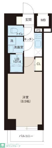 ALATO錦糸町サウス(1K/2階)の間取り写真