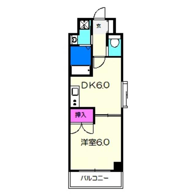 プランドール住吉(1DK/3階)の間取り写真