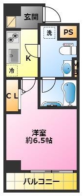 SHOKEN RESIDENCE 新丸子(1K/4階)の間取り写真