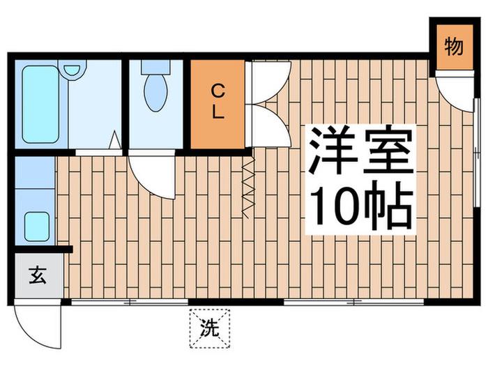 KNハウス(ワンルーム/1階)の間取り写真